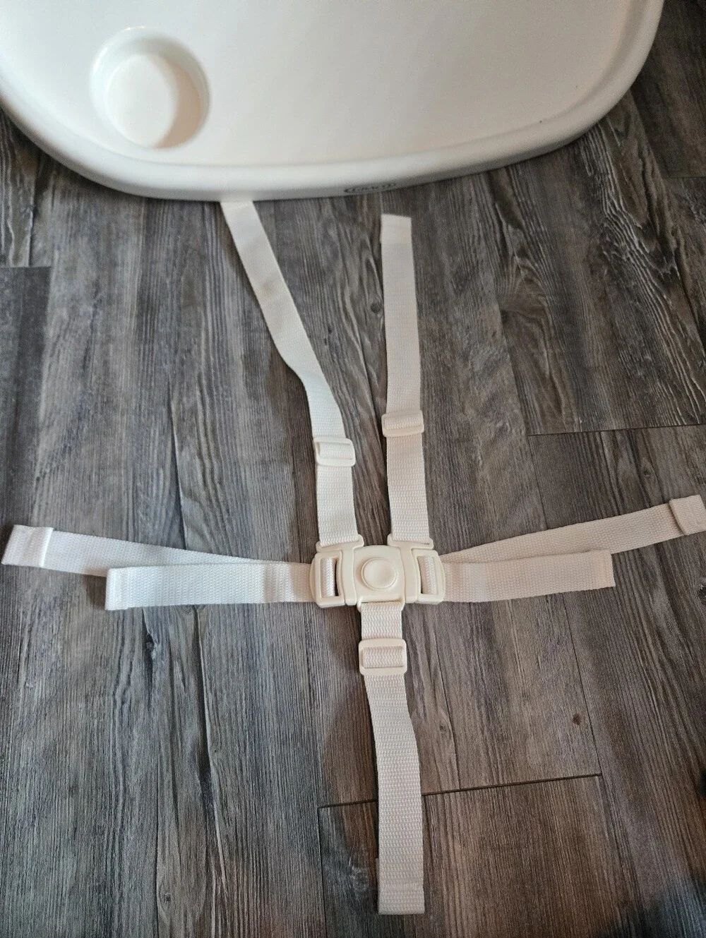 Exrta White Baby Highchair Tray & Safety Straps